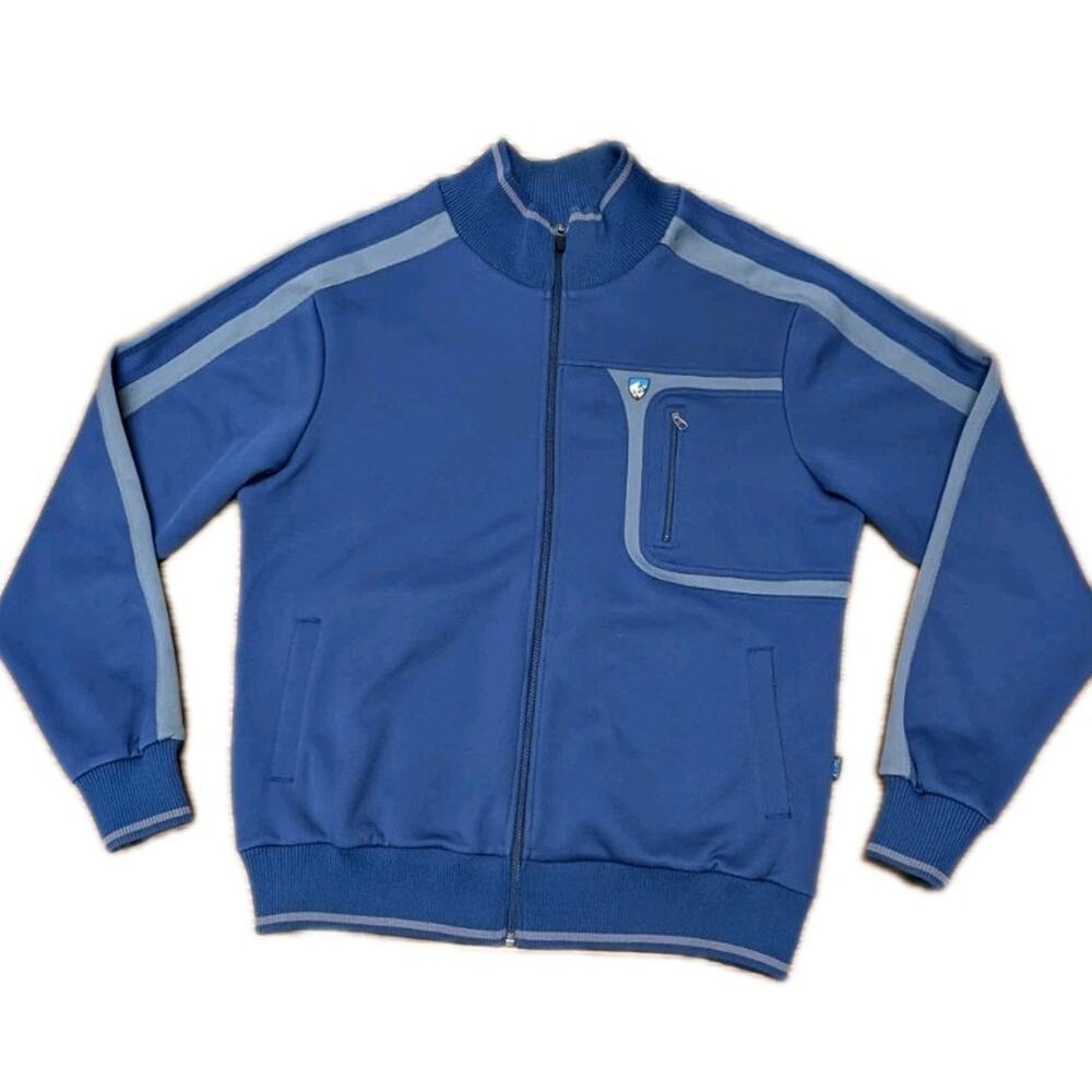 Kuhl Jacket Mens Size Medium M Performance Trak Track Blue/Gray Full Zip Pocket